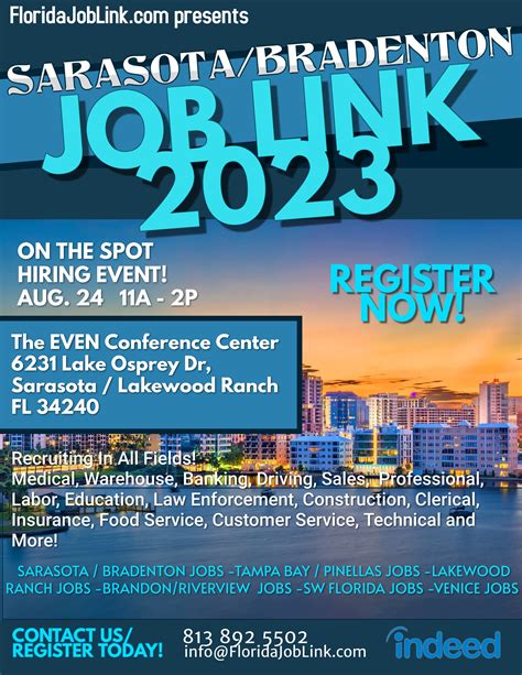 Aug 24 | JOBLINK Job Fair 2023! Sarasota / Bradenton / Tampa Bay