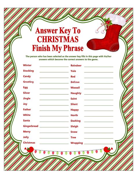 Christmas Party Games Printable