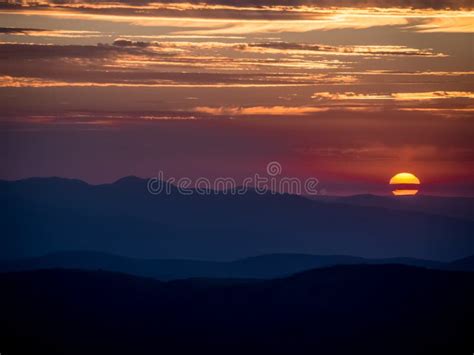 Sunrise Over Mountains With Twilight Sky Stock Photo Image Of Dark
