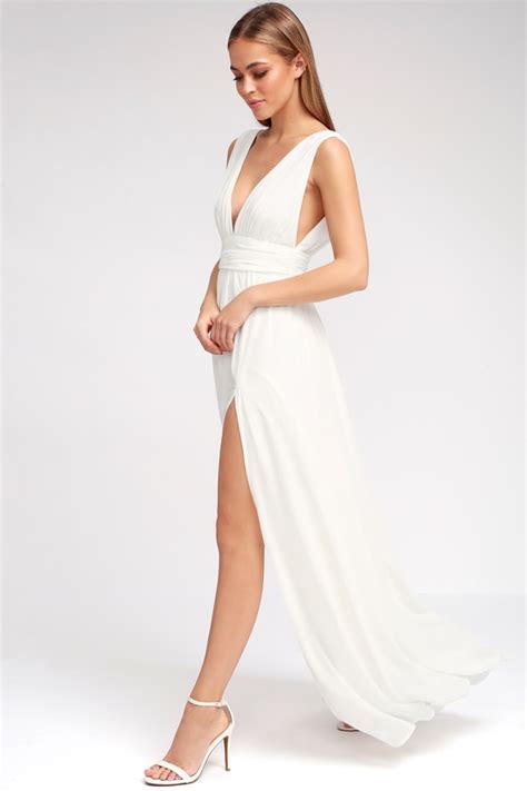 White Gown Maxi Dress Sleeveless Maxi Dress