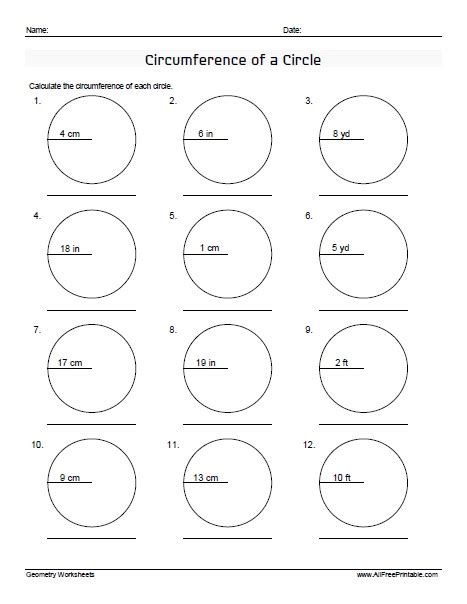 Exercise worksheet on 'find the circumference of a circle.' how to find the circumference of a circle. Circumference of a Circle Worksheets - Free Printable ...