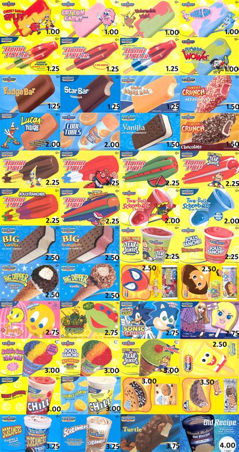 ice cream truck menu stickers debi maynard