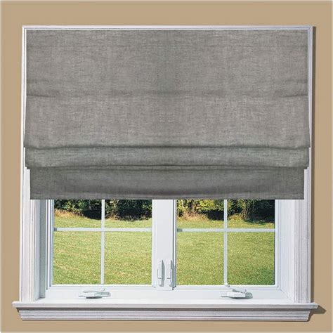 Grey Linen Blackout Lined Roman Blinds 5ft Uk Kitchen And Home