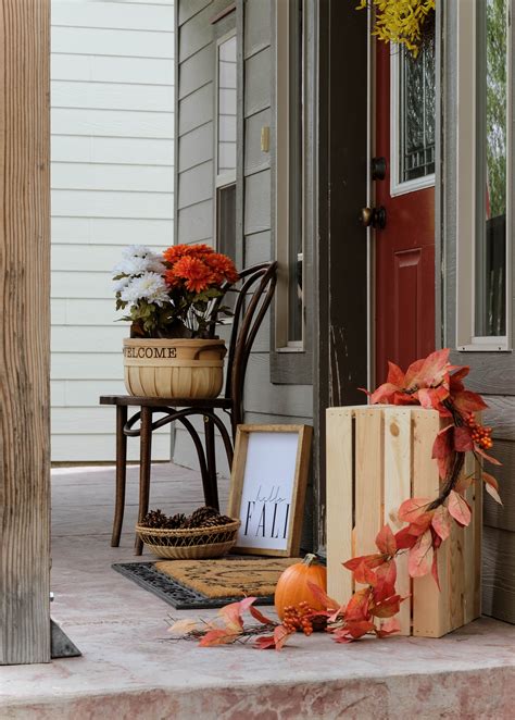 Fall Front Porch On A Budget Fall Patio Decor Front Porch Decorating