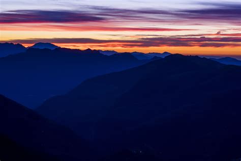 Free Images Sunset Mountains Blue Nature