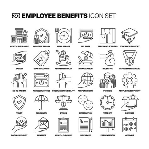111200 Employee Benefits Icons Stock Illustrations Royalty Free