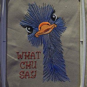 Machine Embroidery Designs Ostrich Birds Etsy Machine Embroidery
