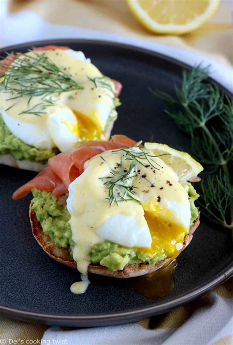 Fancy Salmon Avocado Eggs Benedict — Dels Cooking Twist