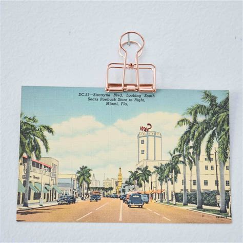 Vintage Post Card From Miami Beach Florida Of Biscayne Blvd Etsy