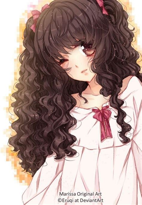 Cute Anime Girl Curly Hair Hairstyle Girls