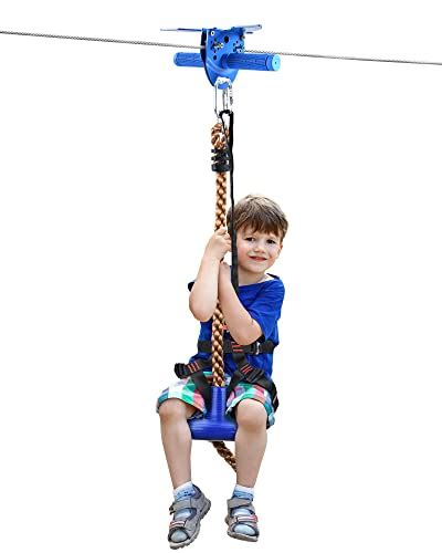 Jugader 200ft Zipline Kits For Backyard Kids And Adults With 350lbs