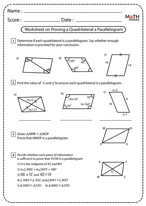 Quadrilateral Worksheets With Answers