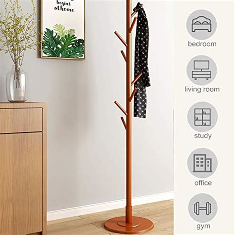 Floor Coat Rack 8 Hooks Vintage Wooden Tree Coat Rack Stand Free