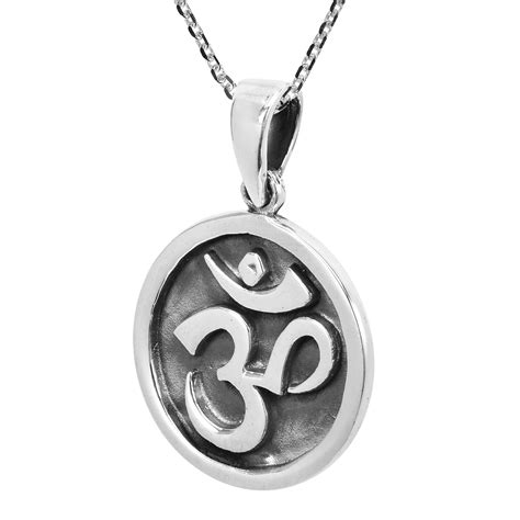 Beautiful Mystical Aum Om Symbol Round Sterling Silver Necklace Ebay