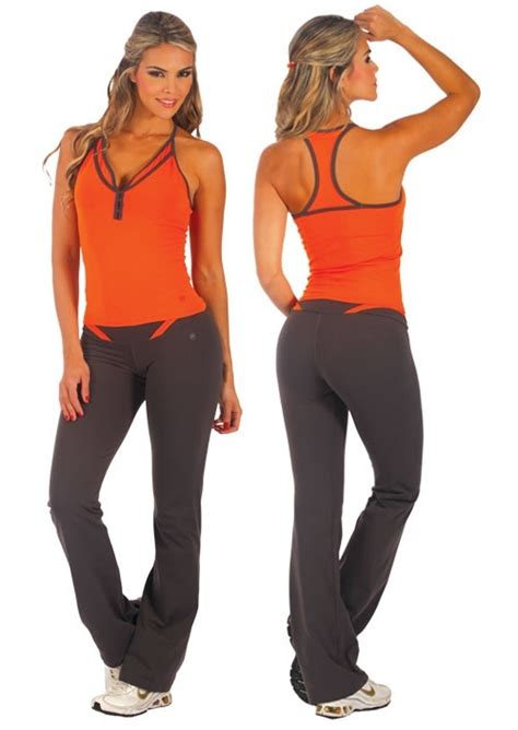 Protokolo Marisol Set Orange And Grey Sport Wear Fashion Workout Gear