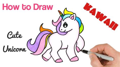 How To Draw Unicorn Cute Rainbow And Easy With Images Unicorn
