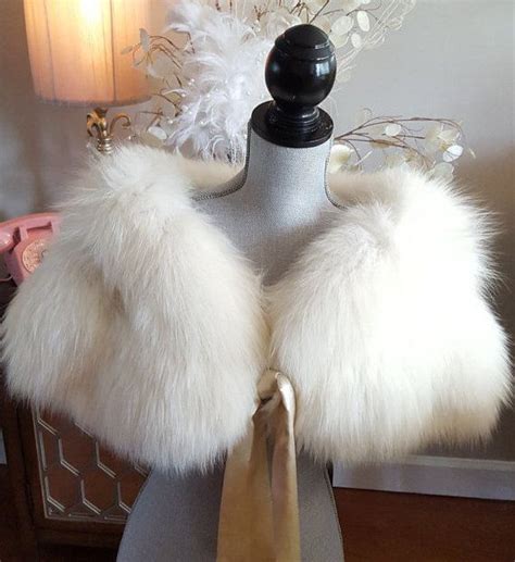 New Arrival Luxury Vintage Genuine Arctic White Fox Fur Stole Fur