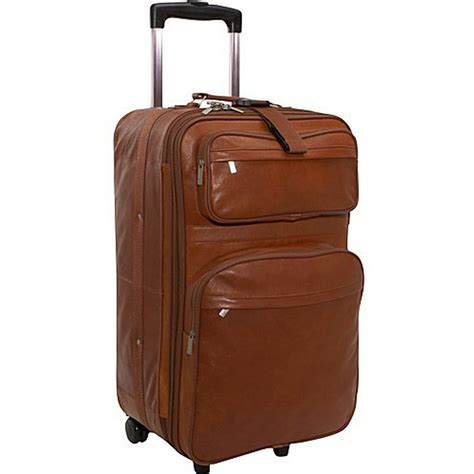 Amerileather Leather 25 Expandable Wheeled Suitcase