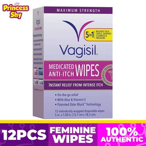 Vagisil Medicated Anti Itch Wipes Maximum Strength Instant Relief In Feminine Wipes Count
