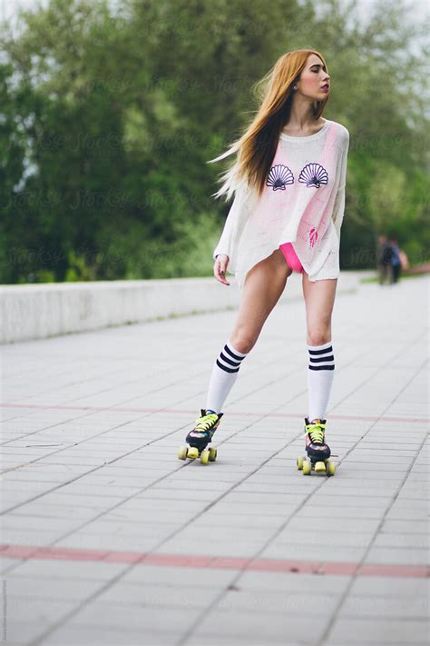 Young Woman In Roller Skates By Stocksy Contributor Jovana Rikalo