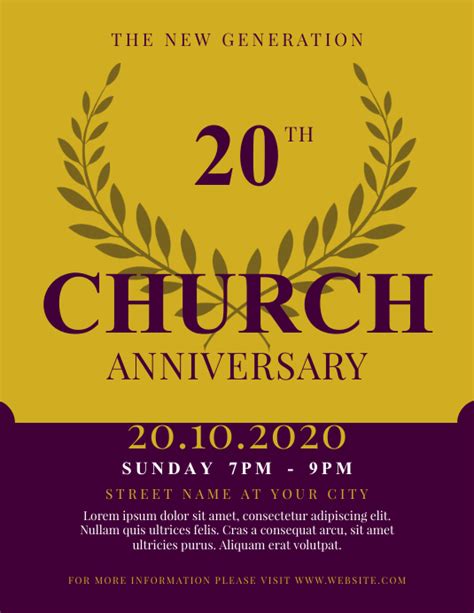 Church Anniversary Flyer Template Postermywall