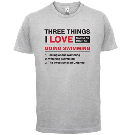 Three Things I Love Swimming Mens T Shirt Pool Lanes Swim 13 Colours Ebay