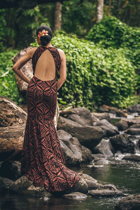 samoan polynesian design gown island fashion samoan dress tahitian dress