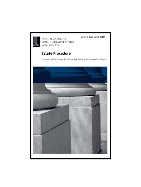 Estate Procedures For Executors Administrators Collectors Form Fill