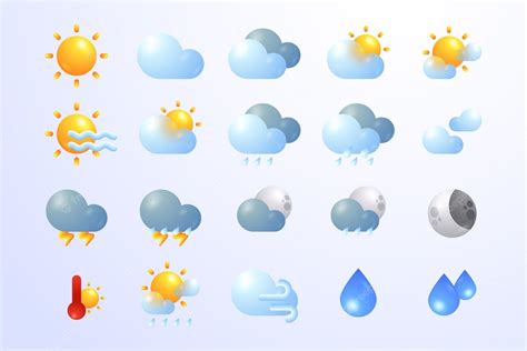 Free Vector Gradients Weather Icons For Apps Collection