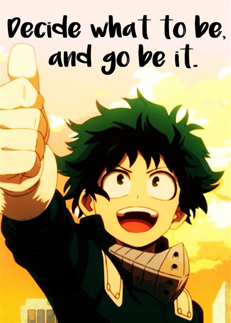 Deku My Hero Academia Poster With Quote Quote Posters Poster