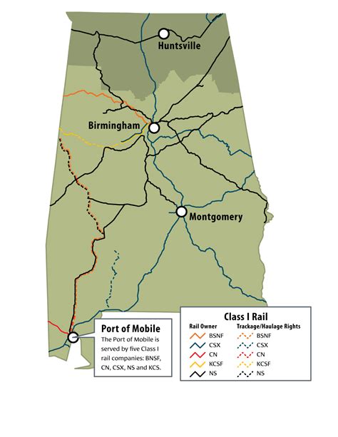 Alabama Rail Map