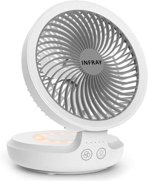 Infray Usb Desk Fan Rechargeable Portable Oscillating Table Fan With Night Breathing Light Air