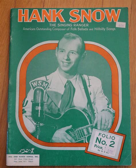 Hank Snow The Singing Ranger Folio No 2 1951 Cancionero Etsy España