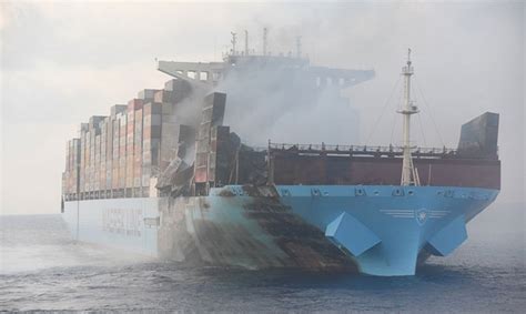 Ultra Large Container Ship Maersk Honam Major Fire Update Apr 06