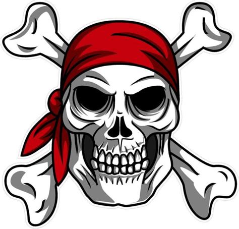1034 1 4 Pirate Skull Crossbones Decal Sticker Laminated Ebay
