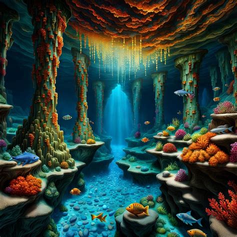 Underwater Mosaic Scene Ai Generated Artwork Nightcafe Creator