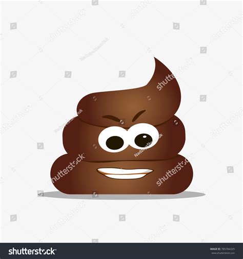 Poop Emoticon Smiley Isolated On White Vector De Stock Libre De