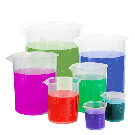 Isolab Usa 7 Pieces Premium Laboratory Plastic Beaker Set High Clarity