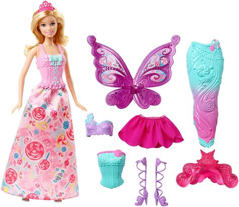 Barbie Doll with Outfits and Accessories for 3 Fairytale Characters ...