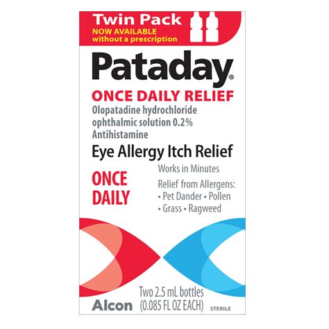 Pataday Once Daily Eye Allergy Itch Relief Eye Drops 25 Ml Twin Pack
