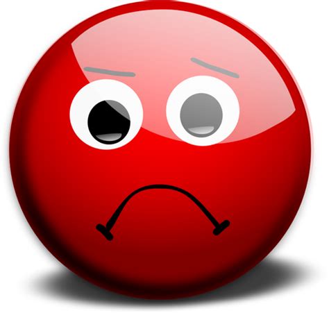 Confused Emoticon Red Confused Smiley Public Domain Vectors Clipart