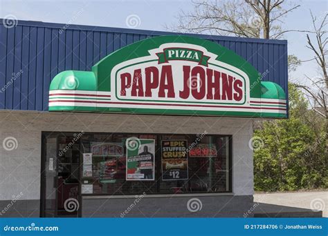Papa John`s Take-Out Pizza Restaurant. Papa John`s is the Third Largest