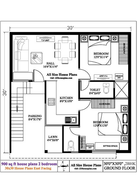 30x30 House Plan 30 30 House Plan With Car Parking 2bhk House Plan