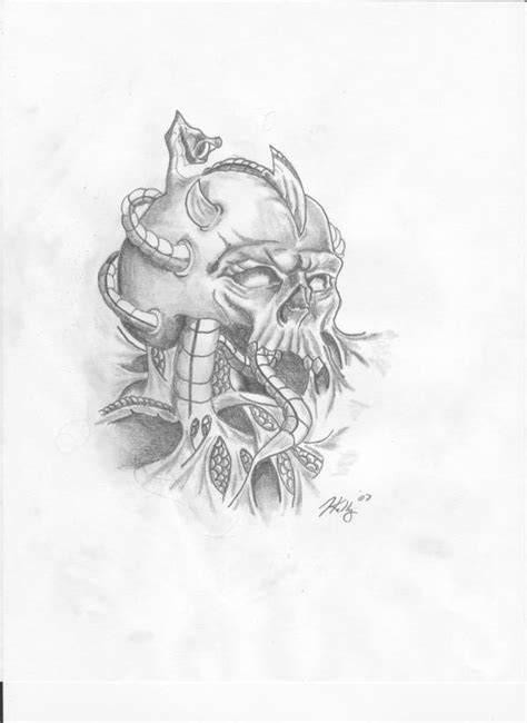 Bio Mechanical Skull By Kellyink On Deviantart