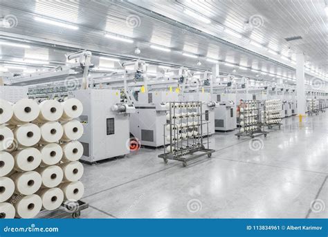 Production Of Threads In A Textile Factory Stock Image Image Of