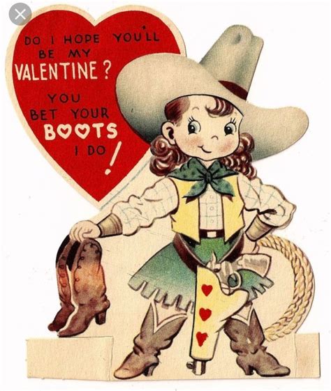 Pin By Jaclyn Riann On Western Cowboy Valentines Vintage Valentine