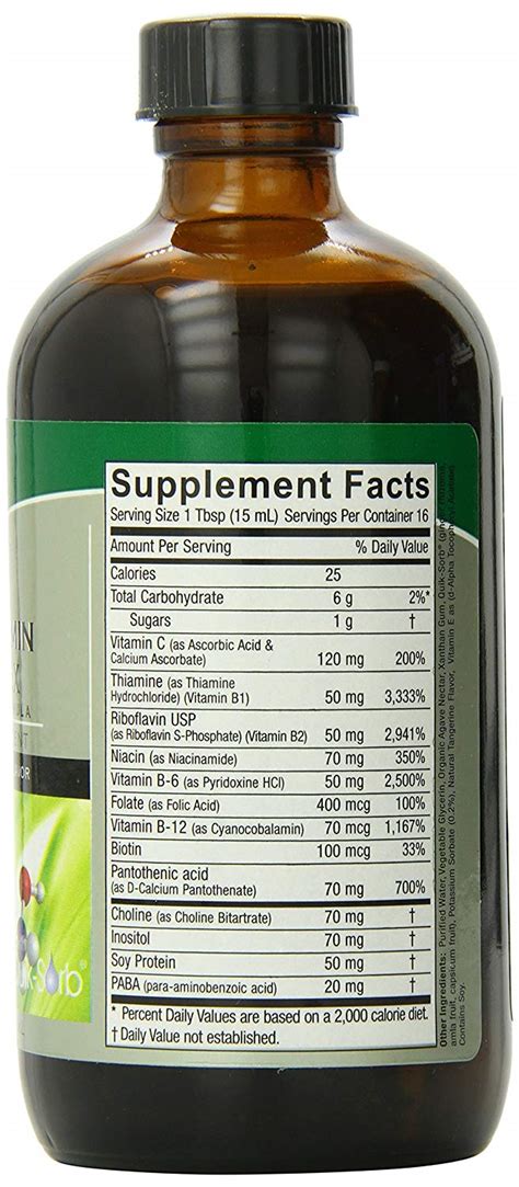 Vitamin b complex is a supplement containing eight b vitamins. Natures Answer Liquid Vitamin B Complex Natural Tangerine ...