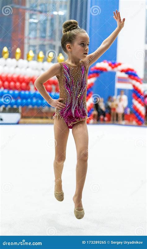 Adorable Sporty Little Girl In Rhythmic Gymnastics Stock Image Image
