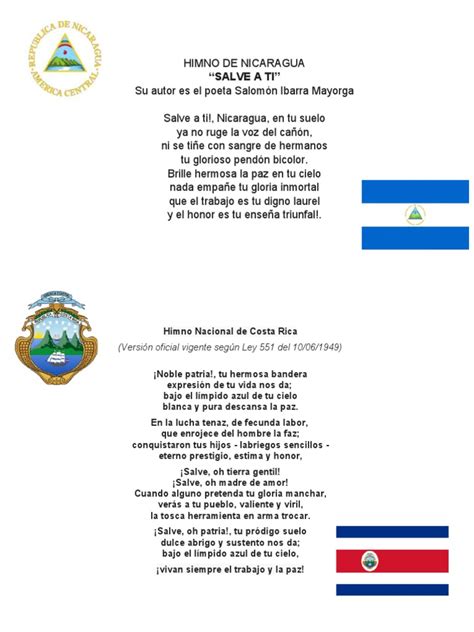 Himno De Nicaragua Pdf