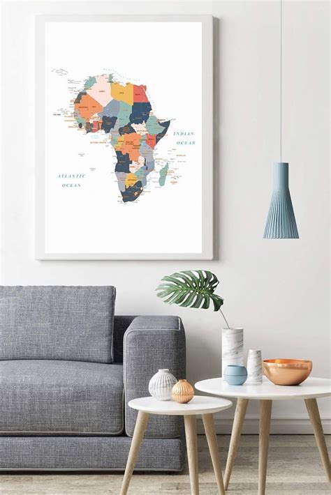 Large Printable Map Of Africa Africa Wall Decor Africa Continent
